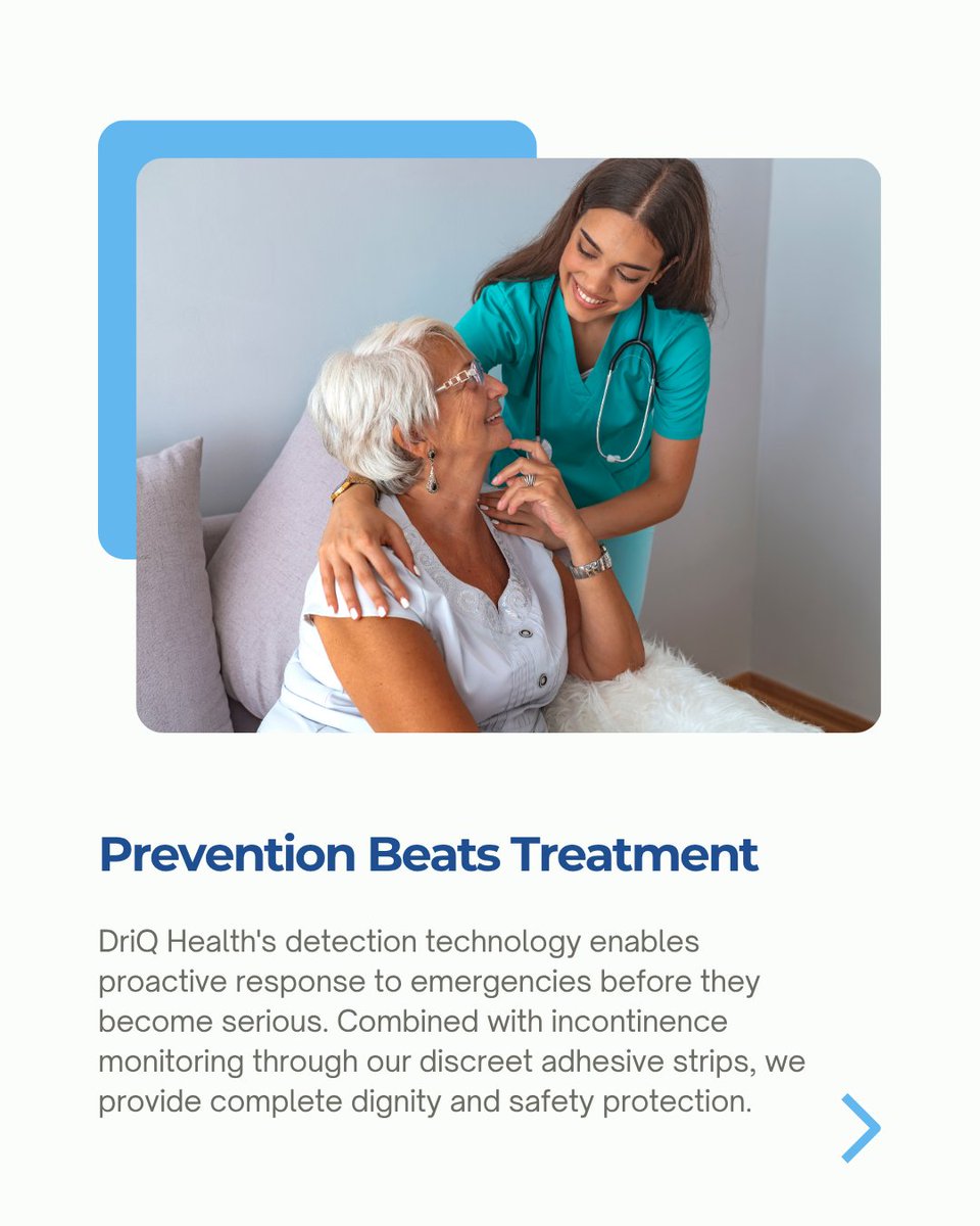 DriQHealth's tweet photo. DriQ Health's AI powered wristband + incontinence monitoring strips ensure safety for our seniors.

Real-time analytics and proactive response prevents serious outcomes.

#HealthTech #SeniorCare #IoT #Caregiving #Healthcare #DataDrivenDignity

https://t.co/REe2I5tmgG https://t.co/xTSNUMUosN