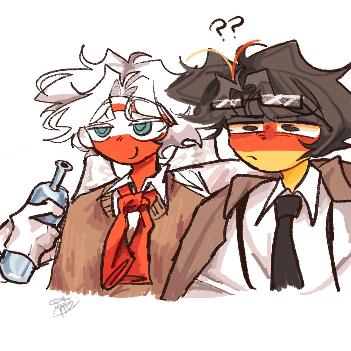 🇩🇪🇵🇱 What  are  they  looking  at?

#countryhumans 
#countryhumansgermany
#countryhumanspoland