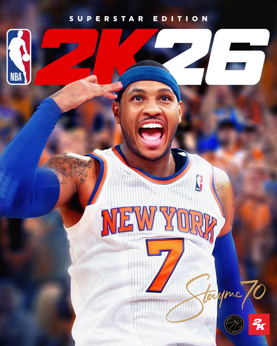 Carmelo Anthony graces the cover of the NBA2K26 Superstar Edition! 🔥
