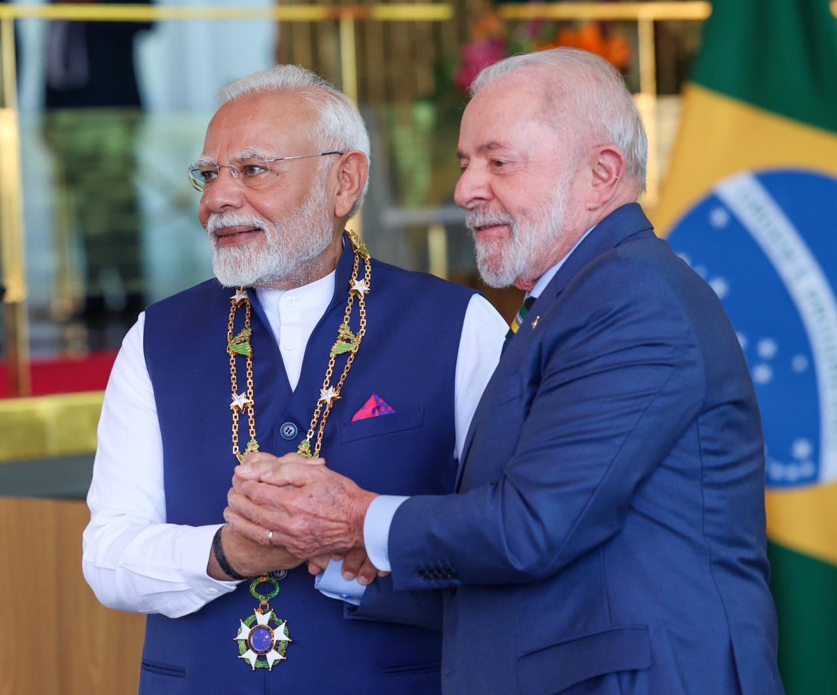 H Sethrongkhyu sangtam (@sethrongkyu_) on Twitter photo Heartiest congratulations to the Hon’ble PM Shri. <a href="/narendramodi/">Narendra Modi</a> Ji on being conferred Brazil’s highest civilian honor, the Grand Collar of the National Order of the Southern Cross.
<a href="/BJP4India/">BJP</a> <a href="/BJP4Nagaland/">BJP Nagaland</a> <a href="/GoI_MeitY/">Ministry of Electronics & IT</a> <a href="/anilkantony/">Anil K Antony</a> <a href="/rashtrapatibhvn/">President of India</a> Heartiest congratulations to the Hon’ble PM Shri. <a href="/narendramodi/">Narendra Modi</a> Ji on being conferred Brazil’s highest civilian honor, the Grand Collar of the National Order of the Southern Cross.
<a href="/BJP4India/">BJP</a> <a href="/BJP4Nagaland/">BJP Nagaland</a> <a href="/GoI_MeitY/">Ministry of Electronics & IT</a> <a href="/anilkantony/">Anil K Antony</a> <a href="/rashtrapatibhvn/">President of India</a>