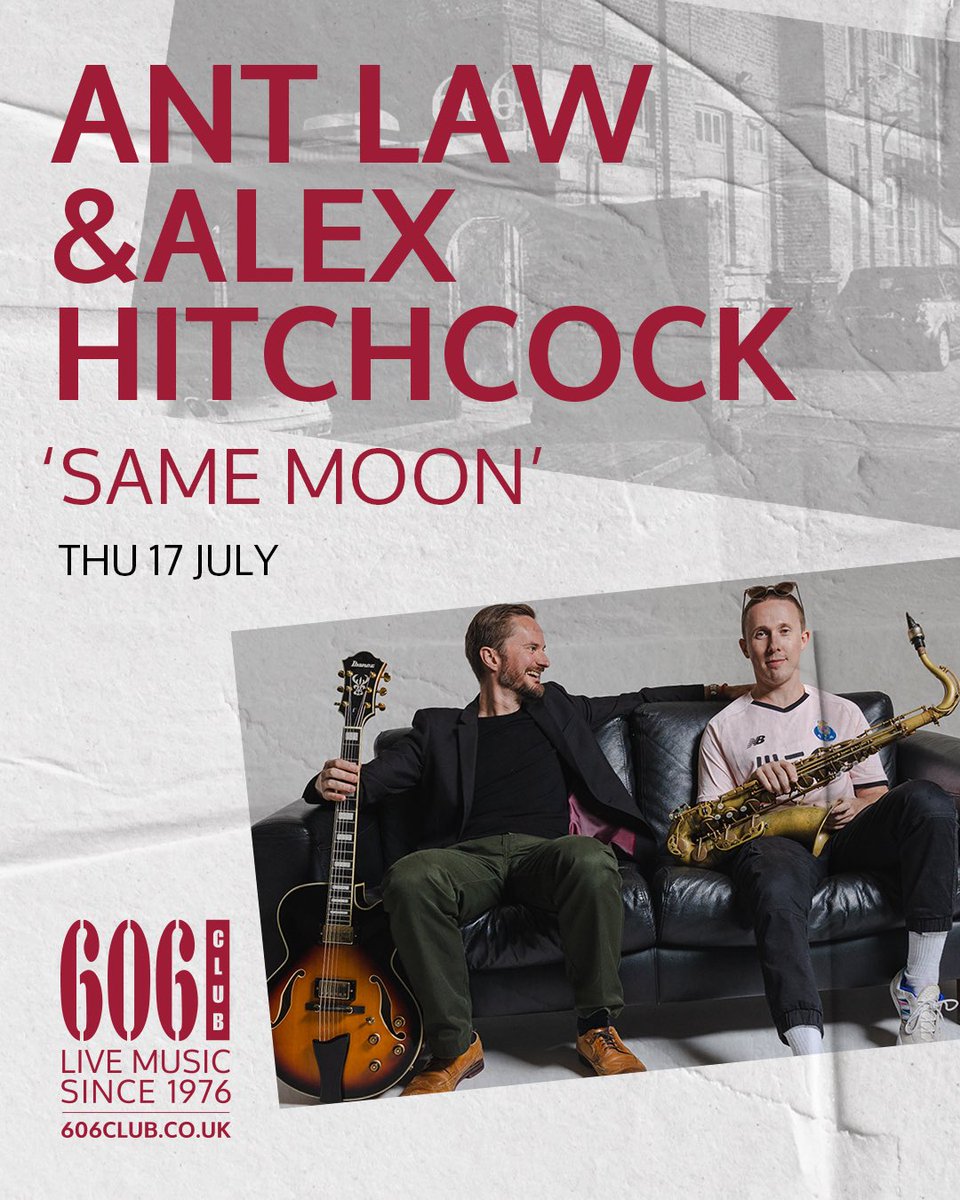 Back at the <a href="/606jazzclub/">606 Club</a> next Thursday! See you there?
🐜 🎸 
Alex Hitchcock 🎷 
Niklas Lukassen 🎻
Ananda Brandão 🥁 606club.co.uk/events/view/an…