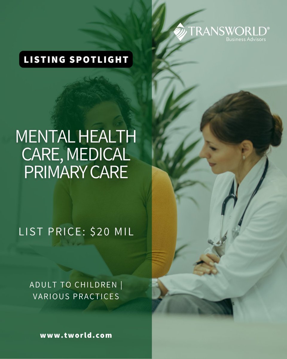 tworldbusiness's tweet photo. Listing Spotlight 🩺
Comprehensive care facility offering primary care from child to adult, with over 1,400 Medicare Advantage members. Services include dental, therapy, neuro, podiatry, eye care, x-rays, ultrasound, acupuncture, mental... https://t.co/tlhWPtCDHj
#tworld https://t.co/kOlcf490YX