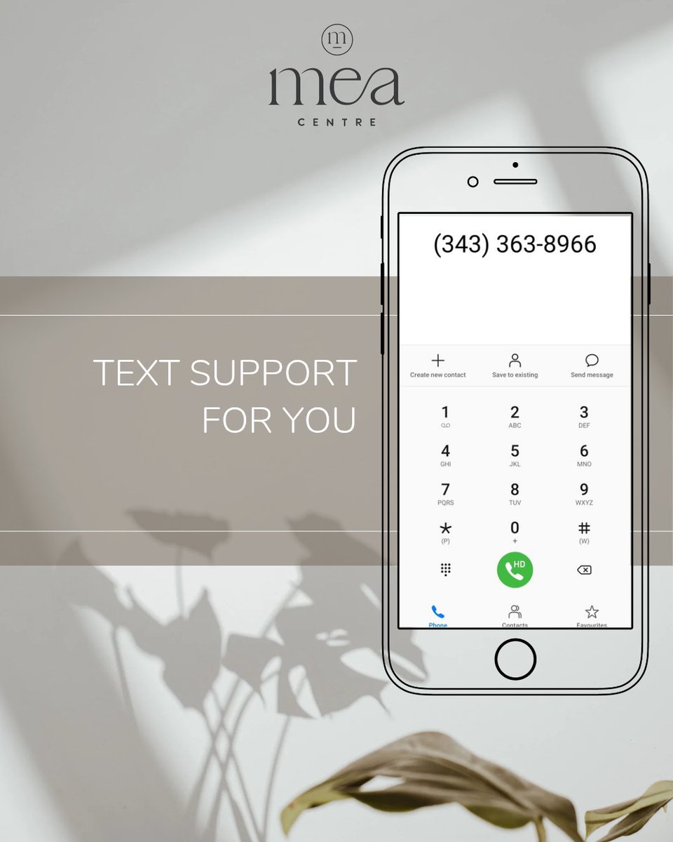 MeaCentre's tweet image. We offer support by text so you can get information when you need it. Have a question or want to book an appointment, just text, we are here for you. 

Text 343-363-8966 for confidential support.

#textsupport