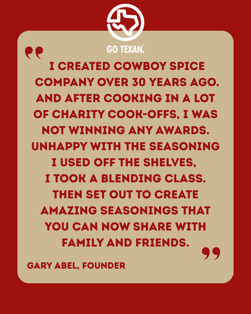 GOTEXAN's tweet image. Commissioner Sid Miller wants you to know that Cowboy Spice Company delivers bold, reliable flavor without the gimmicks. Whether you're grilling, smoking, or roasting—you want it on your shelf.