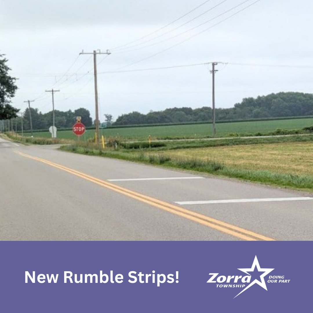New rumble strips have been installed on Road 74 at the Cobble Hills Road intersection. Rumble strips cause vibrations intended to alert drivers they are approaching a potential hazard. This was a joint project with the Municipality of Thames Centre. #drivesafe #doingourpart