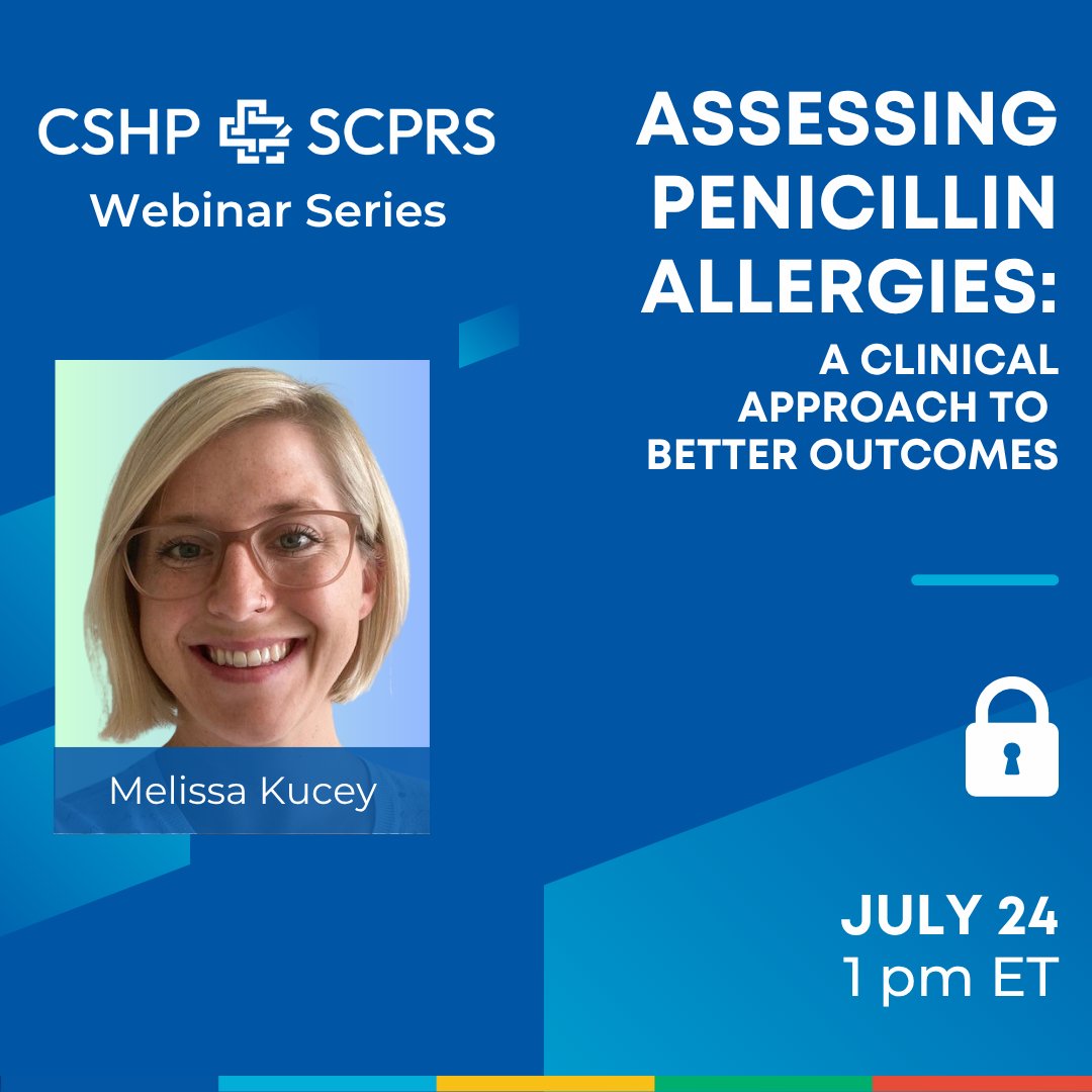 CSHP_SCPH's tweet image. Penicillin allergies are among the most common drug allergies, yet they are frequently misdiagnosed, leading to adverse reactions.

On July 24, Melissa Kucey will delve into the importance of accurately assessing and managing penicillin allergies! 

🎟️: ow.ly/A9ct50WknFy