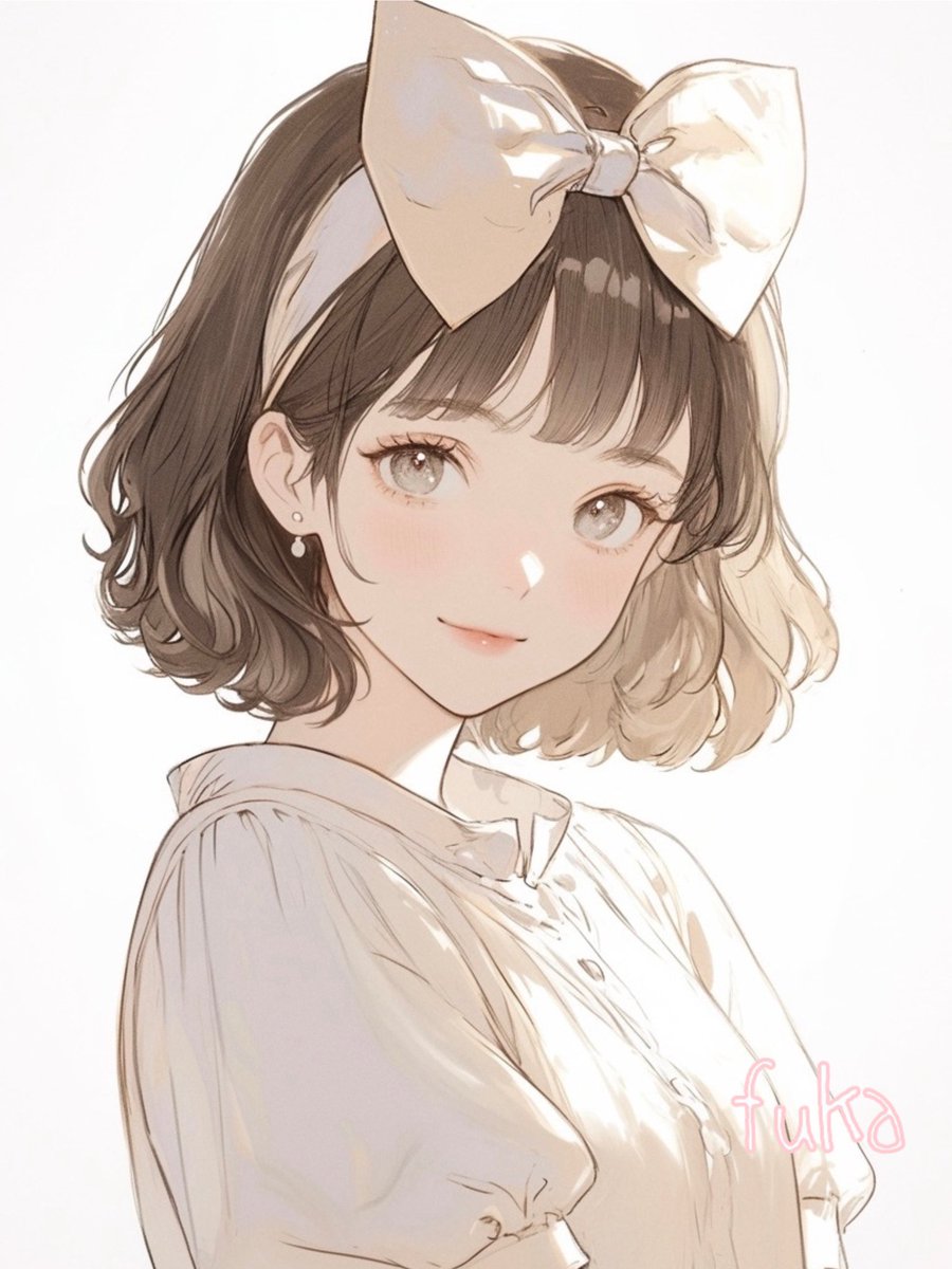 fuka__ai's tweet photo. Ribbon Girl🤍

大きなリボンが似合ってる🥰

#aiart #midjourney #midjourneyart #Illustration #kawaii #girl #anime #animegirl #ribbon https://t.co/thYNSxNrI6