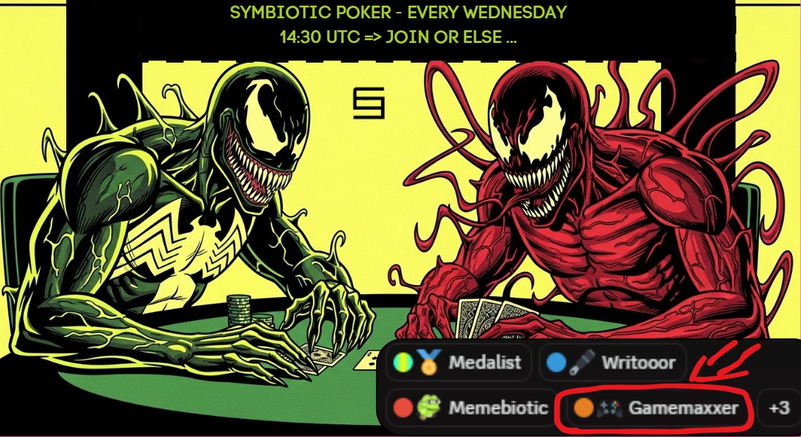 McMishu22's tweet image. Every Wednesday at 14:30 UTC - POKER TIME on @symbioticfi DC 

a) join DC - discord.gg/officialsymbio…
b) go to #communityevents channel &amp;amp; register
c) go to #unwindzone channel - when event starts
d) 200 xp for participation with more spoils for the winners

PaPaPaPokeeerFace

=&amp;gt;…