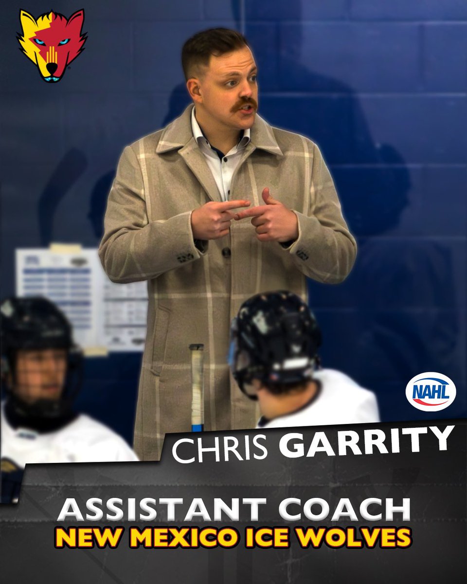 NMIceWolves's tweet image. Chris Garrity has been named Assistant Coach of the NAHL NM Ice Wolves! Garrity most recently served as Head Coach of Trine University’s ACHA program. Welcome to New Mexico!
📰: nmicewolves.com/chris-garrity-…