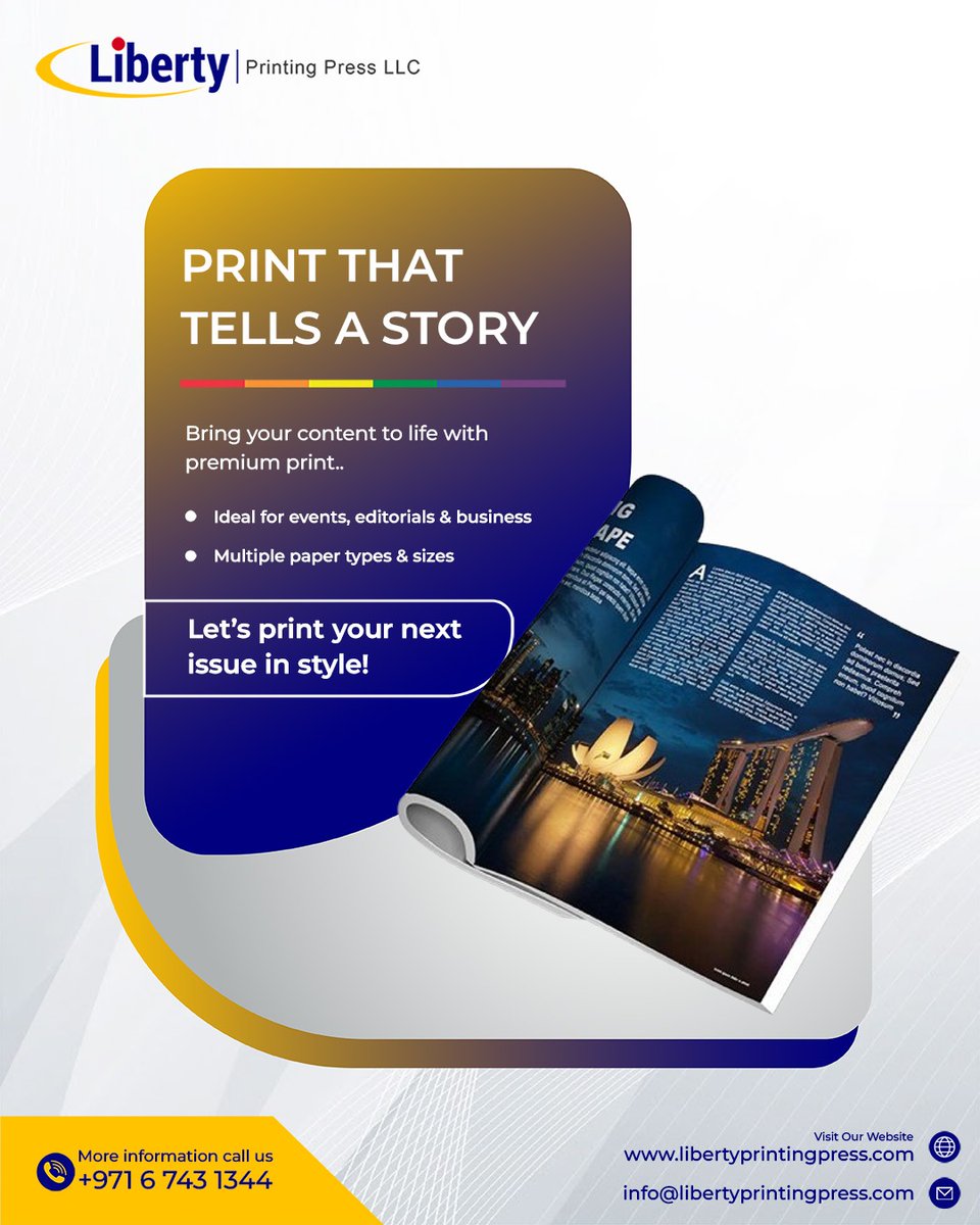 printatliberty's tweet photo. 🖨️ Print That Tells a Story
Whether it’s for events, editorials, or business needs – we bring your ideas to life with premium quality prints in all sizes and paper types.
Let’s print your next issue in style with Liberty Printing Press LLC!

#LibertyPrintingPress #PrintInStyle https://t.co/t79hdAlvyp