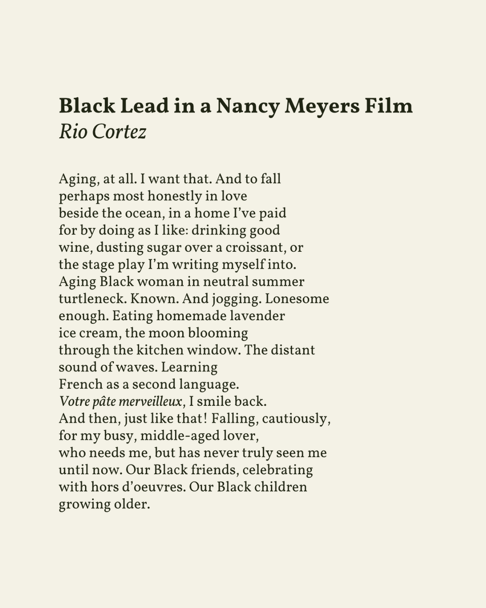 readalittlepoem's tweet image. “Our Black friends, celebrating / with hors d’oeuvres. Our Black children / growing older.”
— Rio Cortez
.
.
.
This poem appeared in Poem-a-Day by the Academy of American Poets, 2022. Shared here with deep gratitude.
