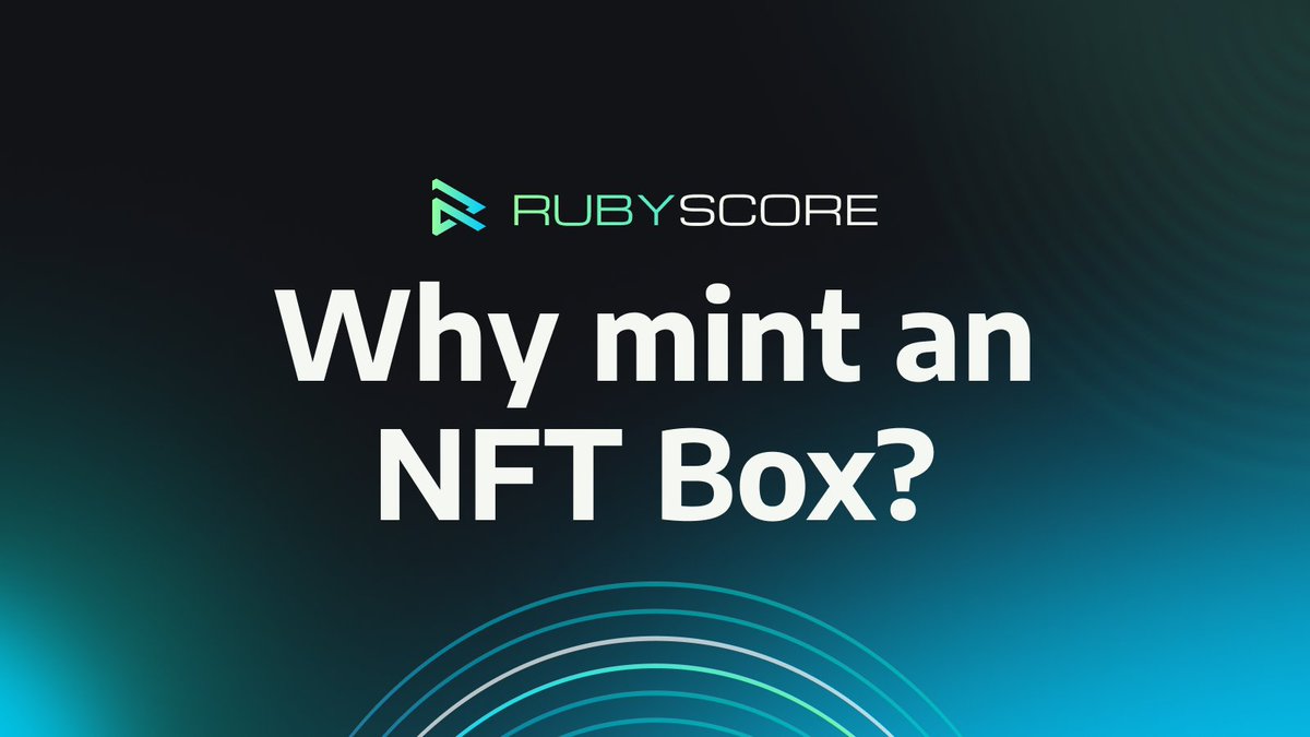 Why mint a RubyScore NFT Box? 🎁

1. It’s a reward for your level &amp; activity
2. Each claim = extra transaction on-chain
3. More utilities coming soon

💎Small action now — big value later rubyscore.io/dashboard