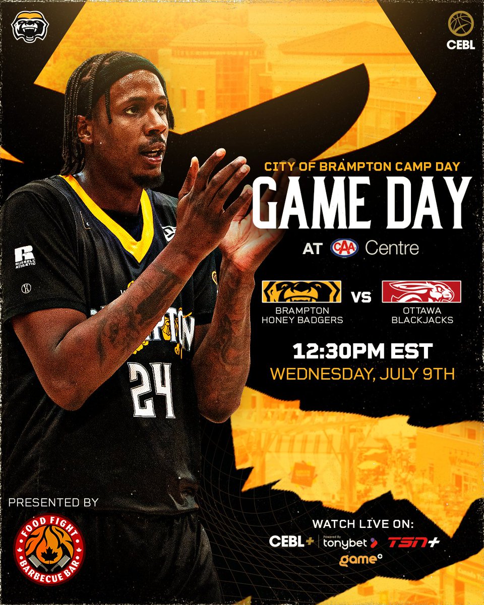 This one's gonna be IN-TENTS (hehe) ⛺️

It's Camp Day at the CAA Centre, watch us live on TSN+, CEBL+ and Game+
Presented by Food Fight BBQ

#WeAreBrampton