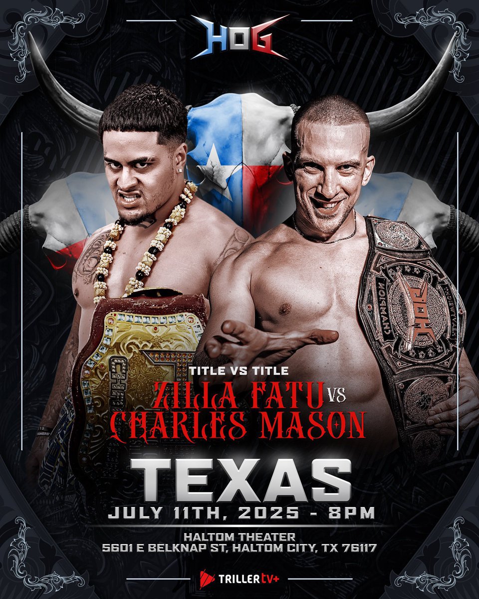 Charles Mason (@charlesmas0n) on Twitter photo First <a href="/HOGwrestling/">House Of Glory Wrestling</a> title defense coming this Friday in Texas.
Everything’s bigger in Texas so let’s put it all on the line. Title vs Title
The Main One Vs The Root of All Evil
I want to see your blood boil in that dry summer Texas heat, so I’m going to paint the walls red First <a href="/HOGwrestling/">House Of Glory Wrestling</a> title defense coming this Friday in Texas.
Everything’s bigger in Texas so let’s put it all on the line. Title vs Title
The Main One Vs The Root of All Evil
I want to see your blood boil in that dry summer Texas heat, so I’m going to paint the walls red
