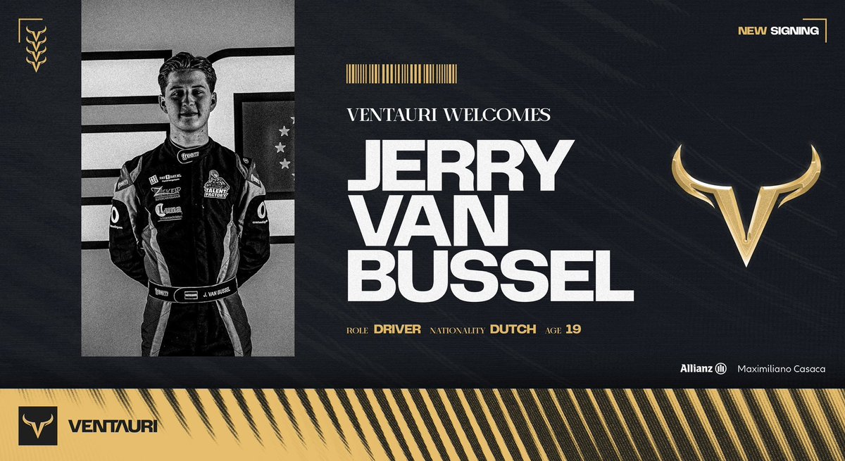 🇳🇱 | <a href="/JerryVanBussel/">Jerry</a> 

We are very happy to finally announce Jerry as a Ventauri PC driver 🔥

Looking to put any past mistakes behind him, we are sure he can get back to his best under our guidance 📈

#VentauriVNT 💛