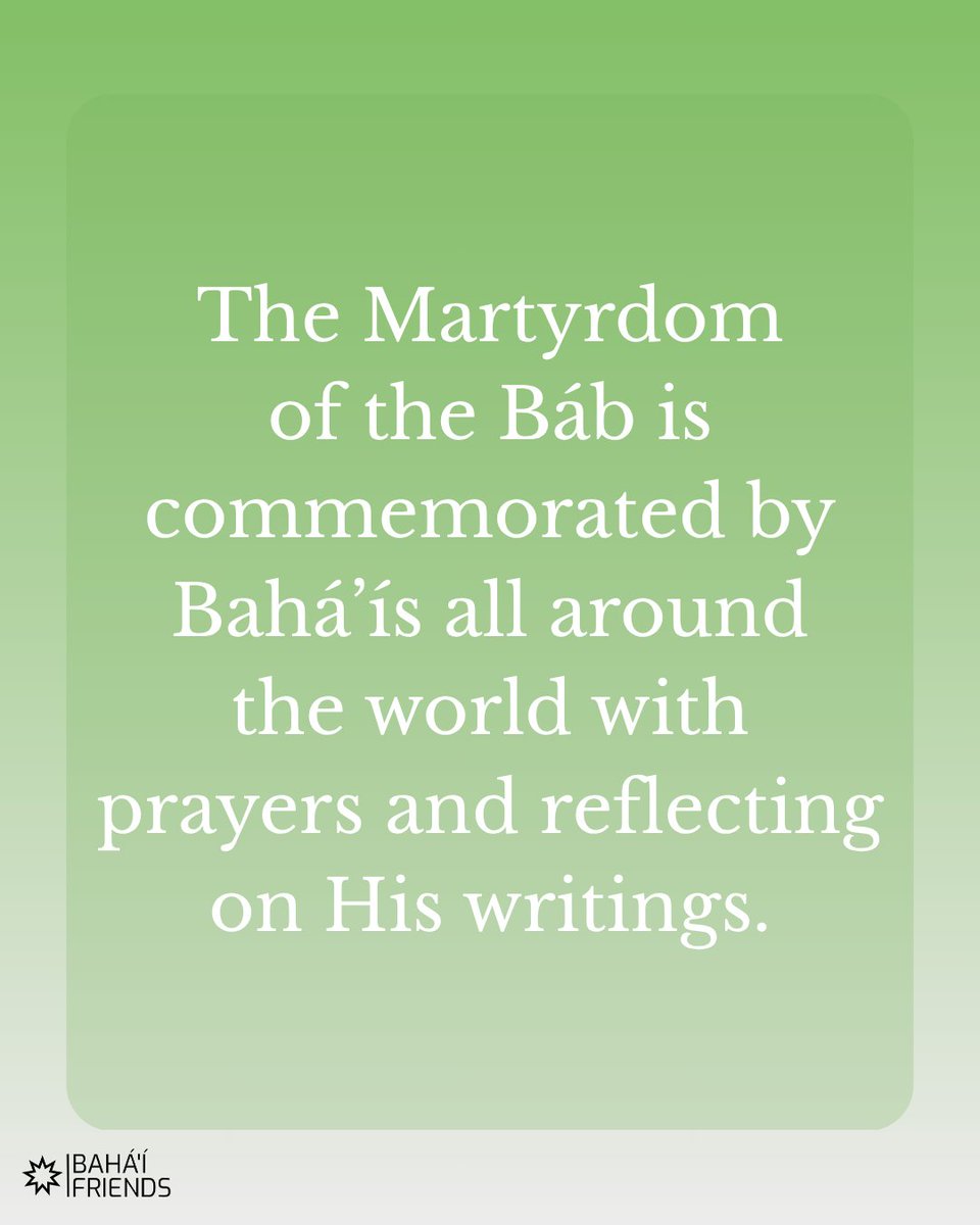 What is the Martyrdom of the Báb?

The Martyrdom of the Báb commemorates the anniversary of the Báb’s execution, on July 9th, 1850.

#bahai #faith #bahaifaith #bahaifriends