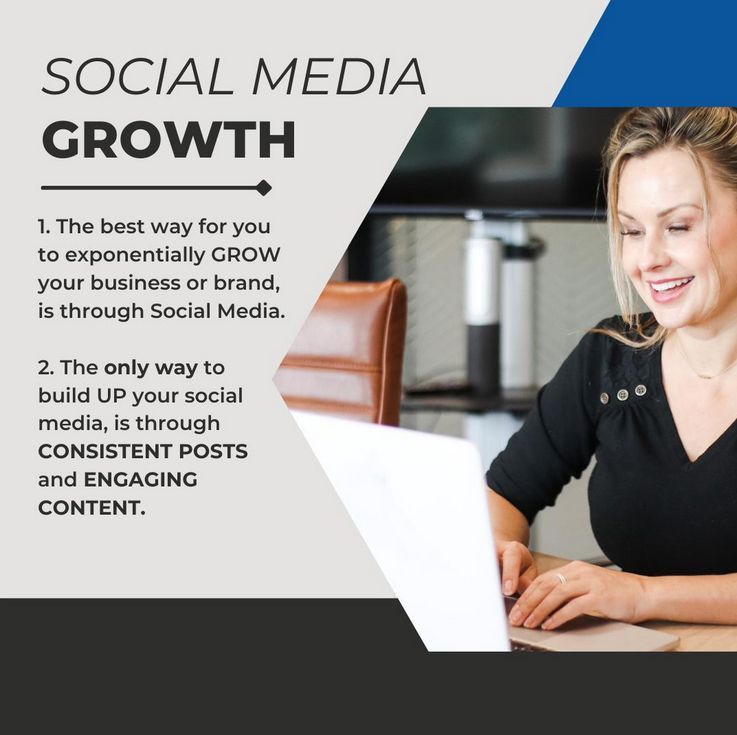 Have you tried social media to grow your business? It's an easy way to to showcase your brand, provide value to your customers, and join conversations around topics in your industry. 🎯 

Plus, it's free! Need some tips to help your growth? Contact us today! ⬅️