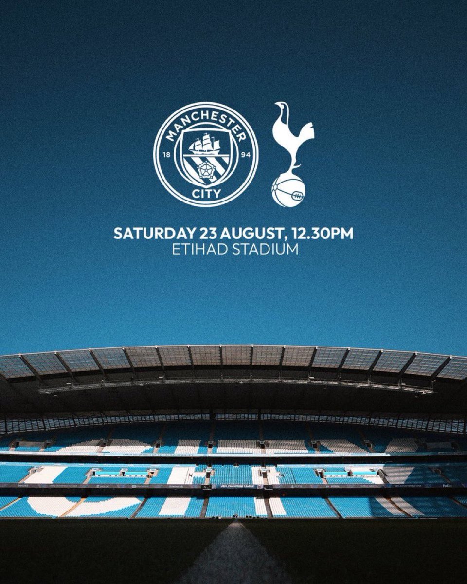 Man City vs Spurs will now kick off at a later time of 12.30pm.

The date remains the same, Saturday 23rd August.
