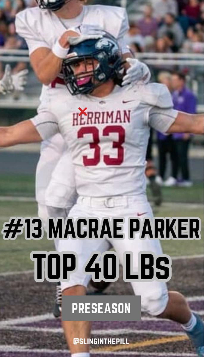 NUMBER 13: <a href="/MacraeParker/">Macrae Parker</a> out of <a href="/HHSMustangFB/">Herriman Football</a>