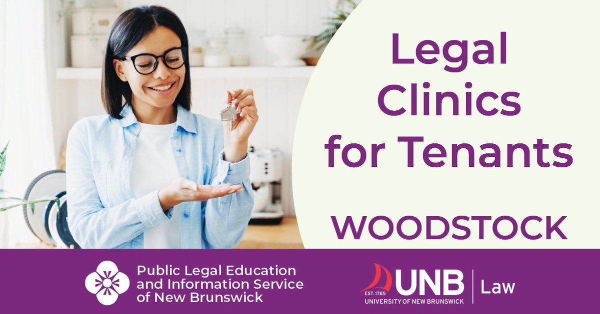 📍WOODSTOCK – Free legal clinic for renters on Tuesday, July 15! 💬 Get 30 min of confidential advice on rent, evictions, repairs &amp; more from a supervised law student. 🆓 Walk-in only. Bring ID &amp; housing docs. Info: legalinfonb.ca #TenantSupport