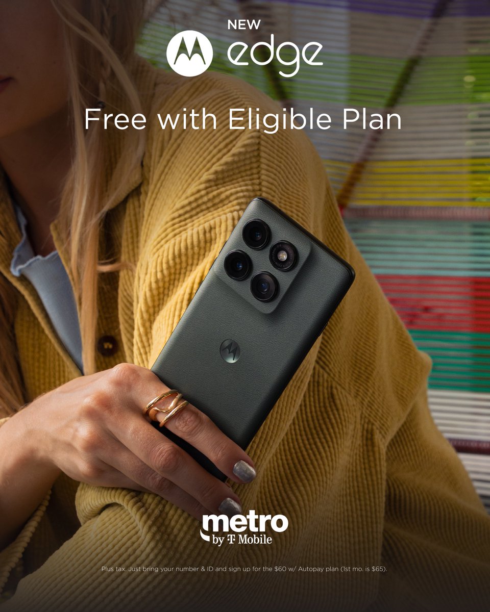 With four pro-grade cameras and the power of moto ai, the new motorola edge - 2025 is turning up the heat this summer!🌴🌞 Get yours for FREE at Metro with an eligible plan. bit.ly/4kpGitT