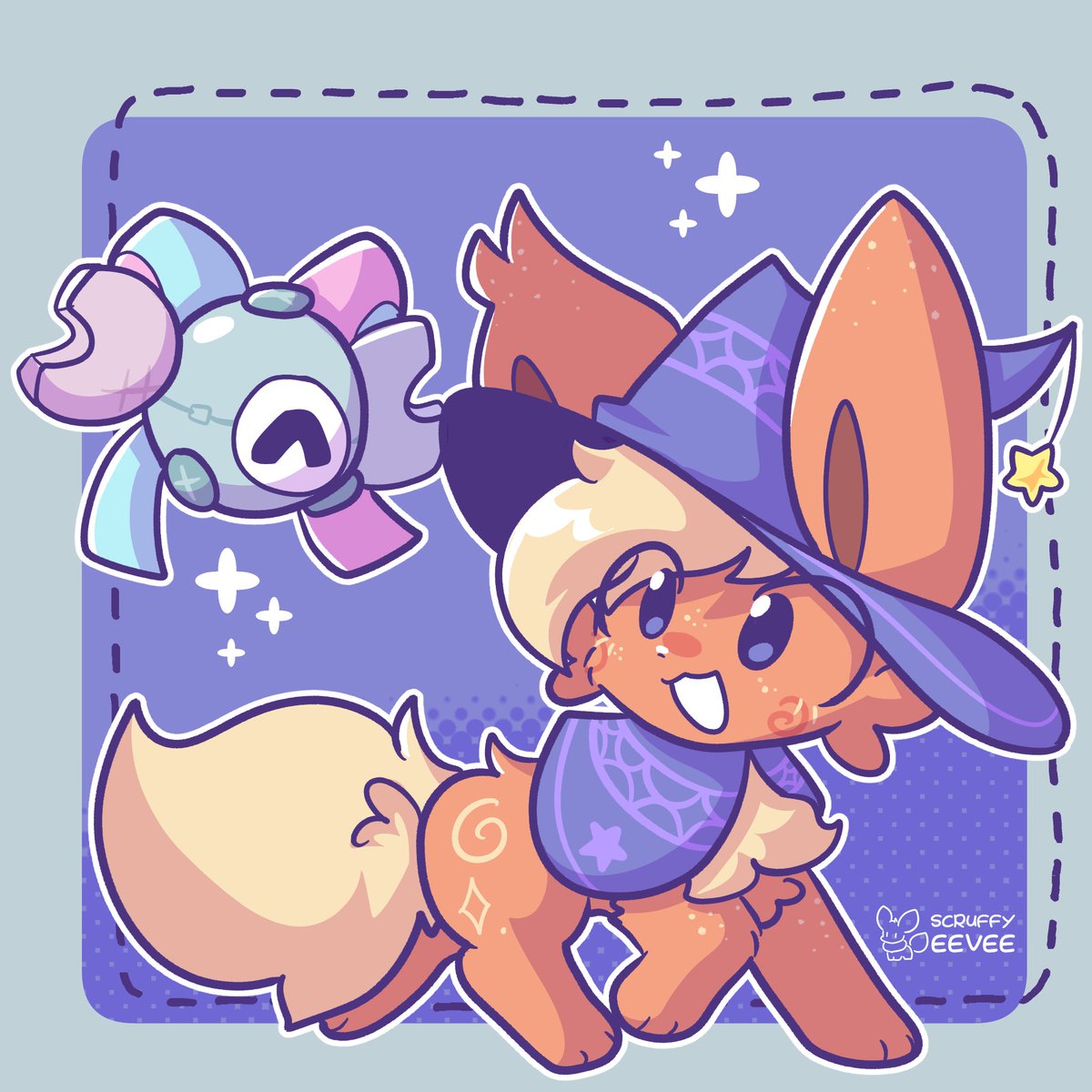 Scruffyeevee's tweet image. Day 8 Art Fight Attacks!!