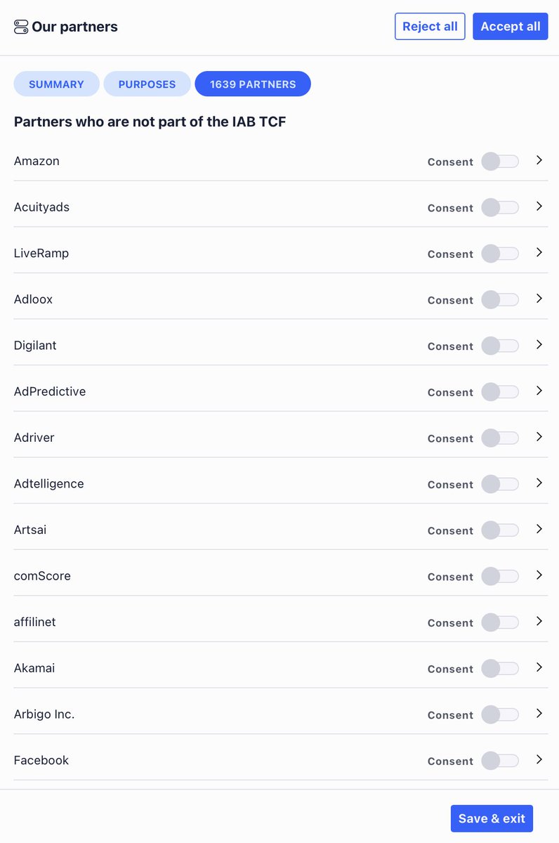ankurb's tweet image. Privacy is a bit like exercise. Everyone wants more of it, but actually getting it requires work that feels like homework - and nobody likes homework. 📚
This absurdity becomes clear when you look at examples like a cookie consent screen with over 1600 choices. Even if you took…