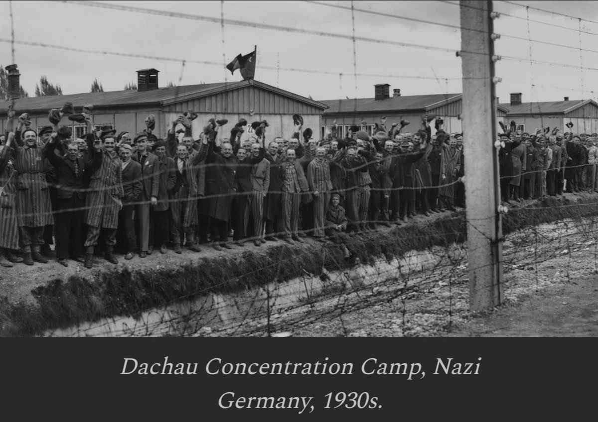 In 1933, before the ovens, Germany opened a facility at Dachau. It was called a "protective custody center". People were held without trial, were separated from their families, were kept behind barbed wire. At first, the government insisted it wasn’t that bad.

1/2