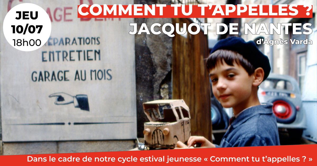 Cinema_ARVOR's tweet image. 🎬Le #CinéArvor présente dans le cadre de son cycle estival jeunesse "Jacquot de Nantes" | Dès 8ans
🔸Il était une fois un garçon élevé dans un garage où tout le monde aimait chanter...
👋L'enfance de Jacques Demy toujours en musique !
#Rennes @JouclaServane @LeCinemaestmort