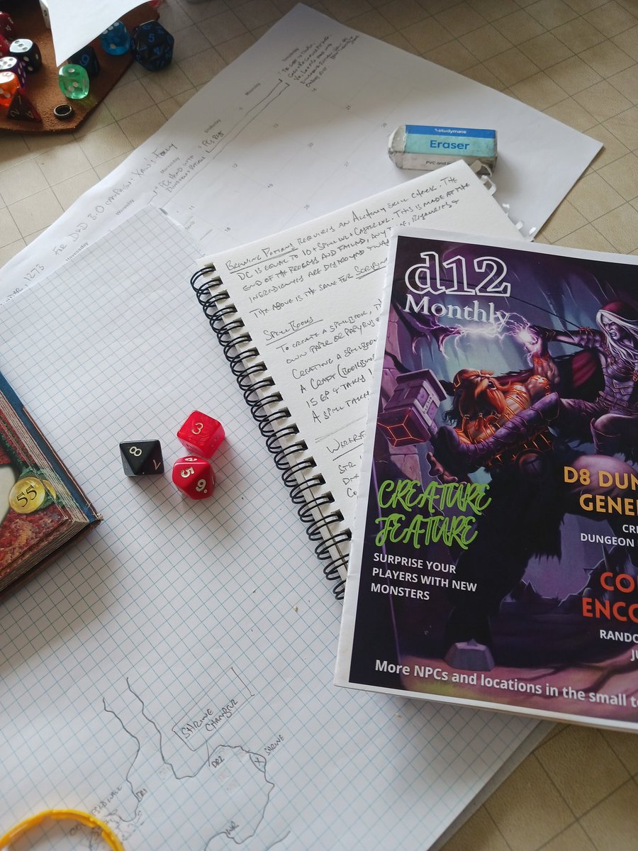 yum_dm's tweet image. Solo gaming my #SoloRPG 3.0 edition #DnD campaign. It's one big mega dungeon crawl. And yes, I use my own zines. 😀 #DungeonsAndDragons