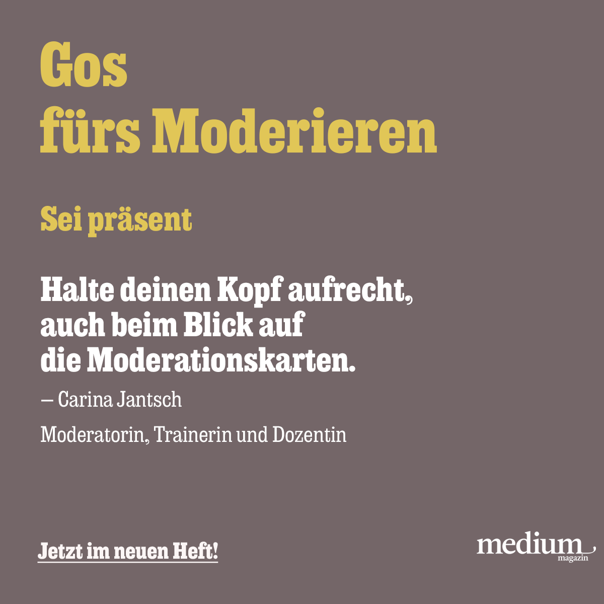 mediummagazin's tweet image. Worauf muss ich bei einer Moderation achten? Fünf Profis verraten in der neuen Ausgabe ihre Gos. Die Tipps von Mirko Drotschmann (u.a. MrWissen2go) über Carina Jantsch bis Tobias Häusler (WDR) jetzt zum Reinlesen: mediummagazin.de/du-willst-mode…