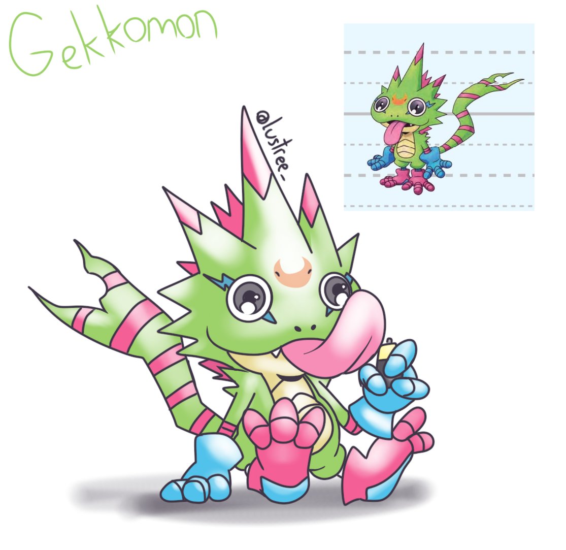 my headcanon is that gekkomon licks batteries #digimon #digimonbeatbreak