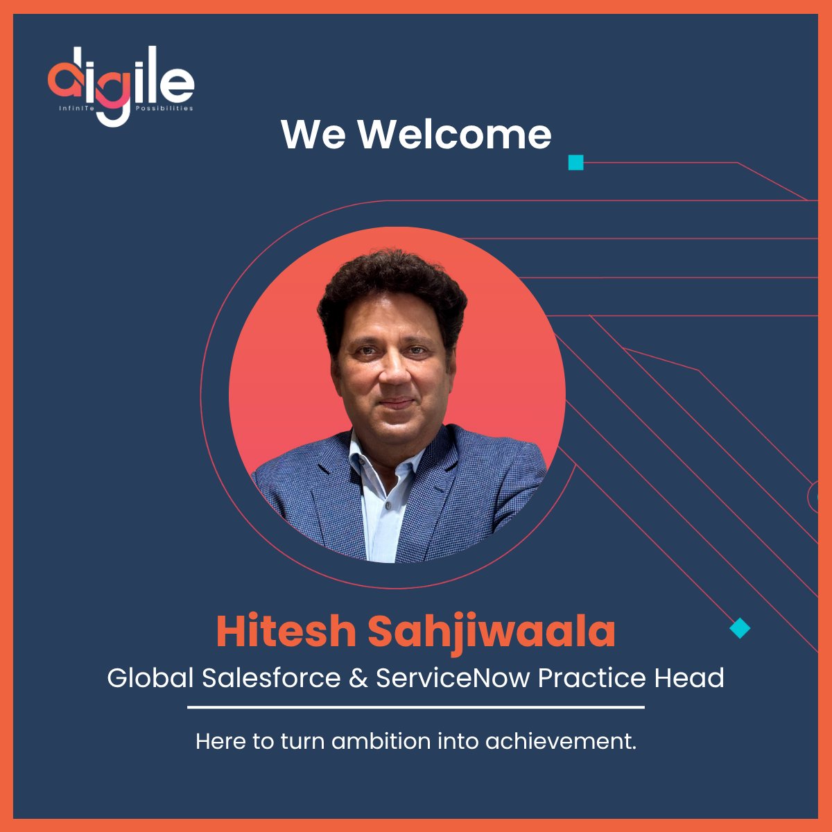 DigileTechnolo1's tweet photo. We’re excited to welcome Hitesh Sahijwaala as our new Global Salesforce &amp; ServiceNow Practice Head at Digile!

His strategic mindset and passion for innovation make him a powerful addition to our global leadership team.

#Digile #DigileFamily #lifeatdigile #industryleaders https://t.co/eCWrR6VMN9