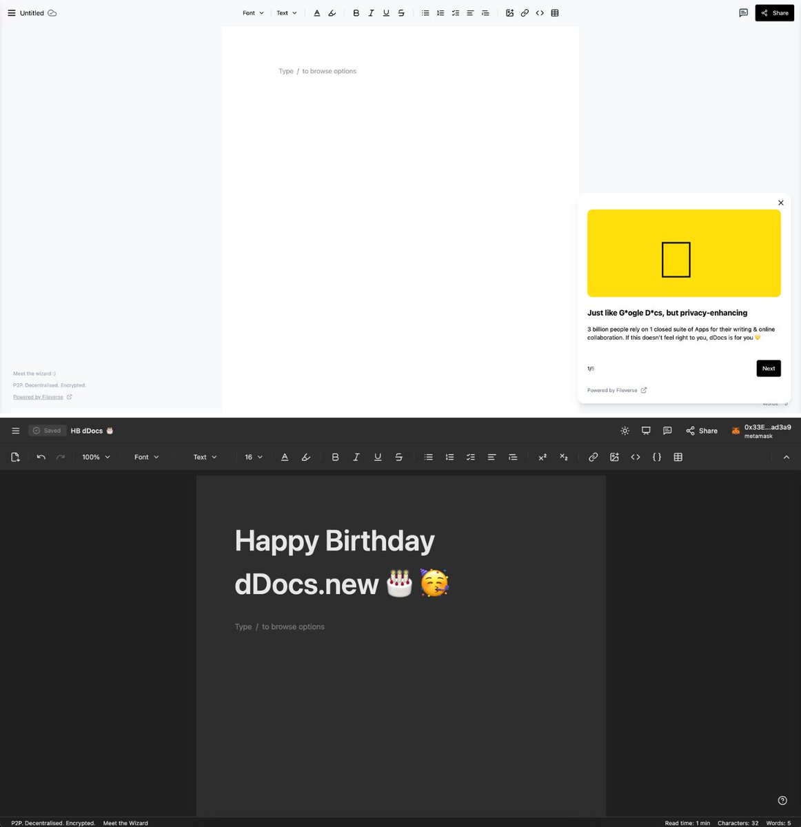 dDocs turns 1 year old today🎂

It’s come a long way since v0.1
Check out then vs now