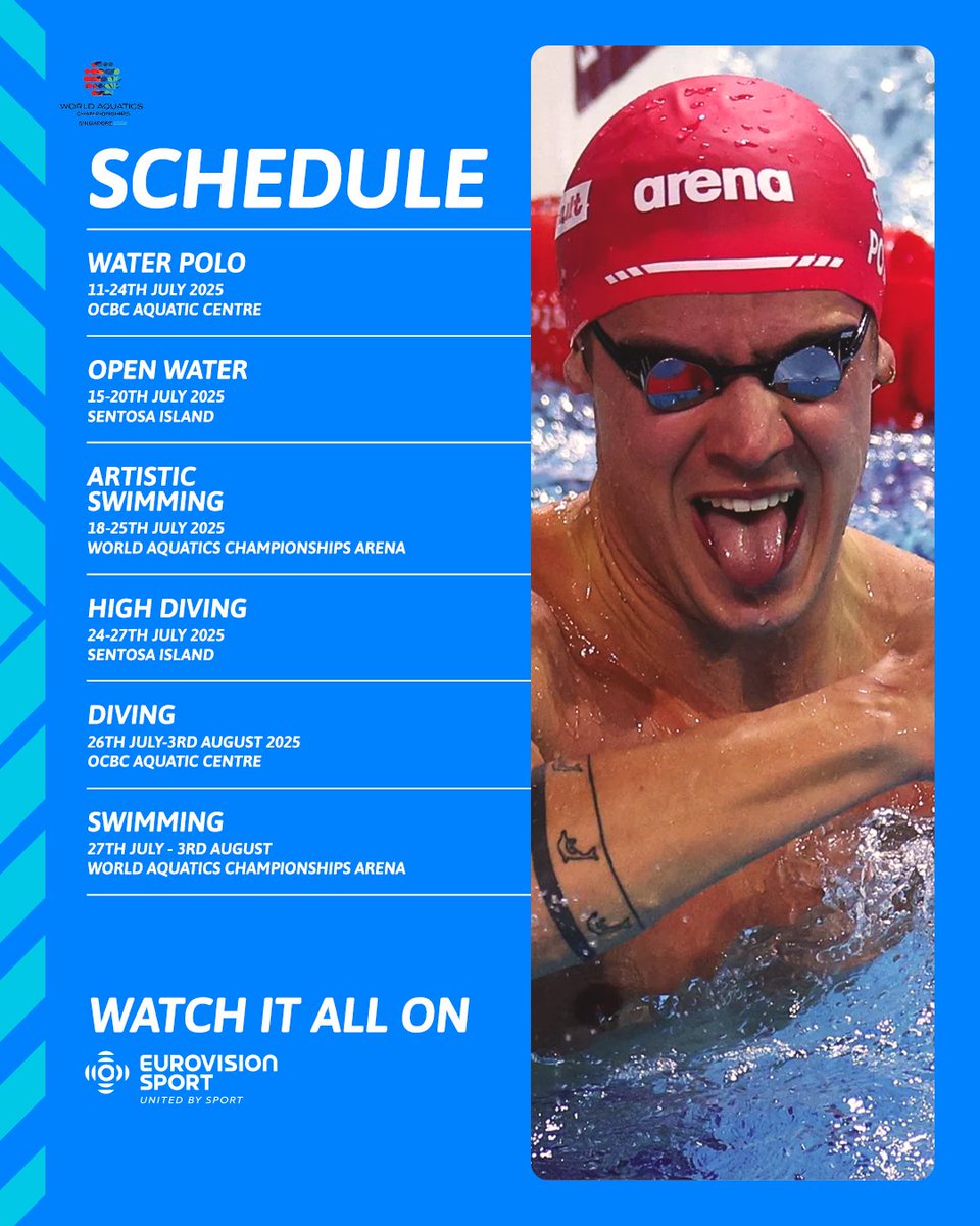 Eurovision Sport is THE place to watch all the action from the World Aquatics Championships 🌊

Bookmark this post so you don't miss a second 👀