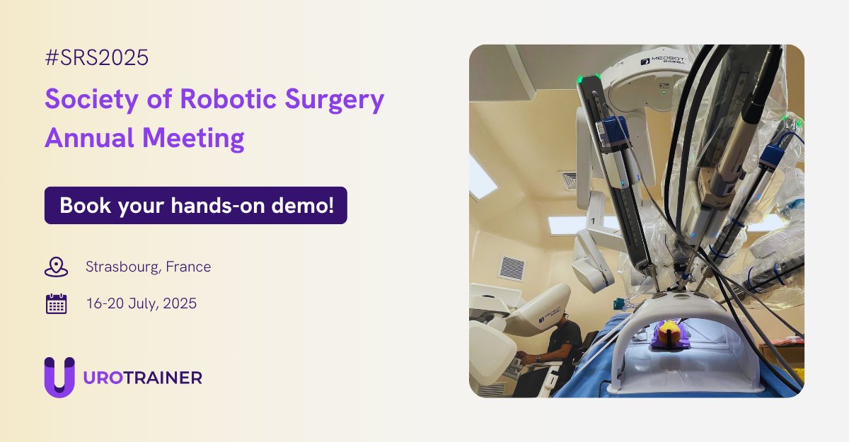 🚀 Just 1 week to go for #SRS2025!
Join us in Strasbourg to explore the future of #RoboticSurgery
➡️ Secure your hands-on session with UROTRAINER and experience next-level surgical training

<a href="/socroboticsurg/">Society of Robotic Surgery | SRS</a> <a href="/IrcadFrance/">IrcadFrance</a>