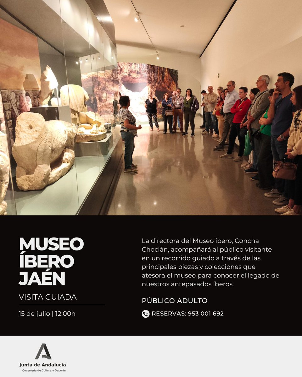 Museo_Ibero's tweet image. Visita guiada al Museo íbero
👉La directora del Museo íbero, Concha Choclán, acompañará al público visitante en un recorrido guiado a través de las principales piezas del museo para conocer el legado de nuestros antepasados
👉 15 de julio a las 12:00h
#venalmuseo #venalíbero