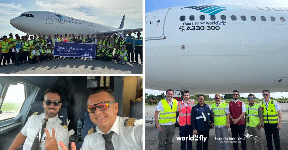 World2Fly (@world2fly) on Twitter photo ¡Otro año de éxito en nuestras operaciones con Garuda Indonesia! 🌏✈️
Desde KNO (Indonesia) apoyamos los vuelos hacia Jeddah y Medina durante el Hajj, con aviones vinilados de Garuda. Gracias a todos los equipos de <a href="/IndonesiaGaruda/">Garuda Indonesia</a>, <a href="/aviatransintl/">Aviatrans Intl.</a> por hacer esto posible.
See ¡Otro año de éxito en nuestras operaciones con Garuda Indonesia! 🌏✈️
Desde KNO (Indonesia) apoyamos los vuelos hacia Jeddah y Medina durante el Hajj, con aviones vinilados de Garuda. Gracias a todos los equipos de <a href="/IndonesiaGaruda/">Garuda Indonesia</a>, <a href="/aviatransintl/">Aviatrans Intl.</a> por hacer esto posible.
See