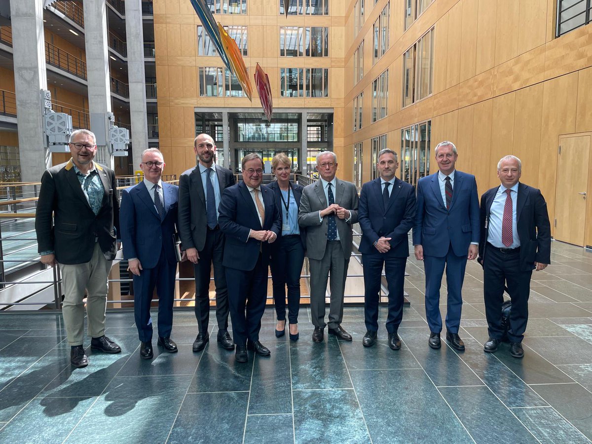 Italy in Germany (@italyingermany) on Twitter photo Delegazione della Commissione Affari Esteri di
<a href="/Montecitorio/">Camera dei deputati</a> a Berlino: <a href="/Giulio_Tremonti/">Giulio Tremonti</a> <a href="/bendellavedova/">BenedettoDellaVedova🇮🇹🇪🇺</a> <a href="/calovinigg/">Giangiacomo Calovini</a> <a href="/simo_billi/">Simone Billi</a> incontrano il VP <a href="/Bundestag/">Deutscher Bundestag</a> <a href="/nouripour/">Omid Nouripour</a> e membri della Commissione guidata da <a href="/ArminLaschet/">Armin Laschet</a> e partecipano a un ricevimento organizzato dall'Amb. #Bucci Delegazione della Commissione Affari Esteri di
<a href="/Montecitorio/">Camera dei deputati</a> a Berlino: <a href="/Giulio_Tremonti/">Giulio Tremonti</a> <a href="/bendellavedova/">BenedettoDellaVedova🇮🇹🇪🇺</a> <a href="/calovinigg/">Giangiacomo Calovini</a> <a href="/simo_billi/">Simone Billi</a> incontrano il VP <a href="/Bundestag/">Deutscher Bundestag</a> <a href="/nouripour/">Omid Nouripour</a> e membri della Commissione guidata da <a href="/ArminLaschet/">Armin Laschet</a> e partecipano a un ricevimento organizzato dall'Amb. #Bucci