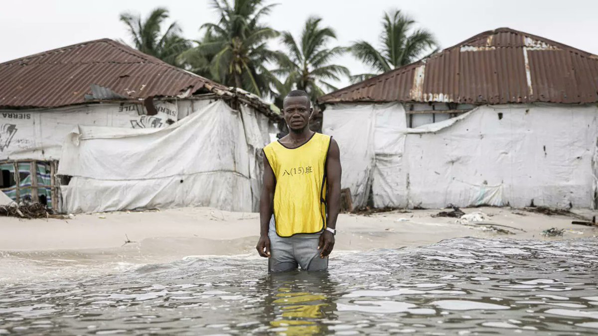 "More than two million people along #SierraLeone's coast are threatened by rising sea levels, according to a June 2024 study by the country's National Disaster Management Agency (NDMA) and the NGO Internal Displacement Monitoring Centre (IDMC).

The country is "highly vulnerable