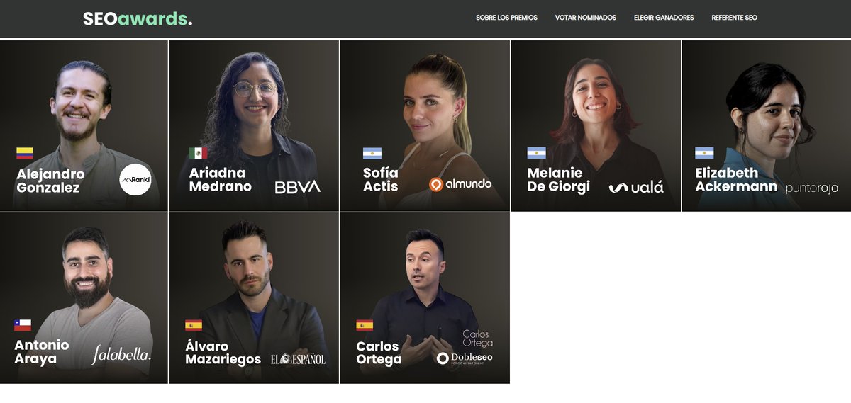 😍 ¡NOMINADO A REFERENTE SEO DEL AÑO!

Puedes votarme si quieres desde:
latamseoawards.com/vote/referents

La verdad que estar ahí entre los finalistas es ya de por sí un premio, pero... a quién vamos a engañar ¿no?

Me haría de verdad mucha ilusión ¡Vamos! 🚀