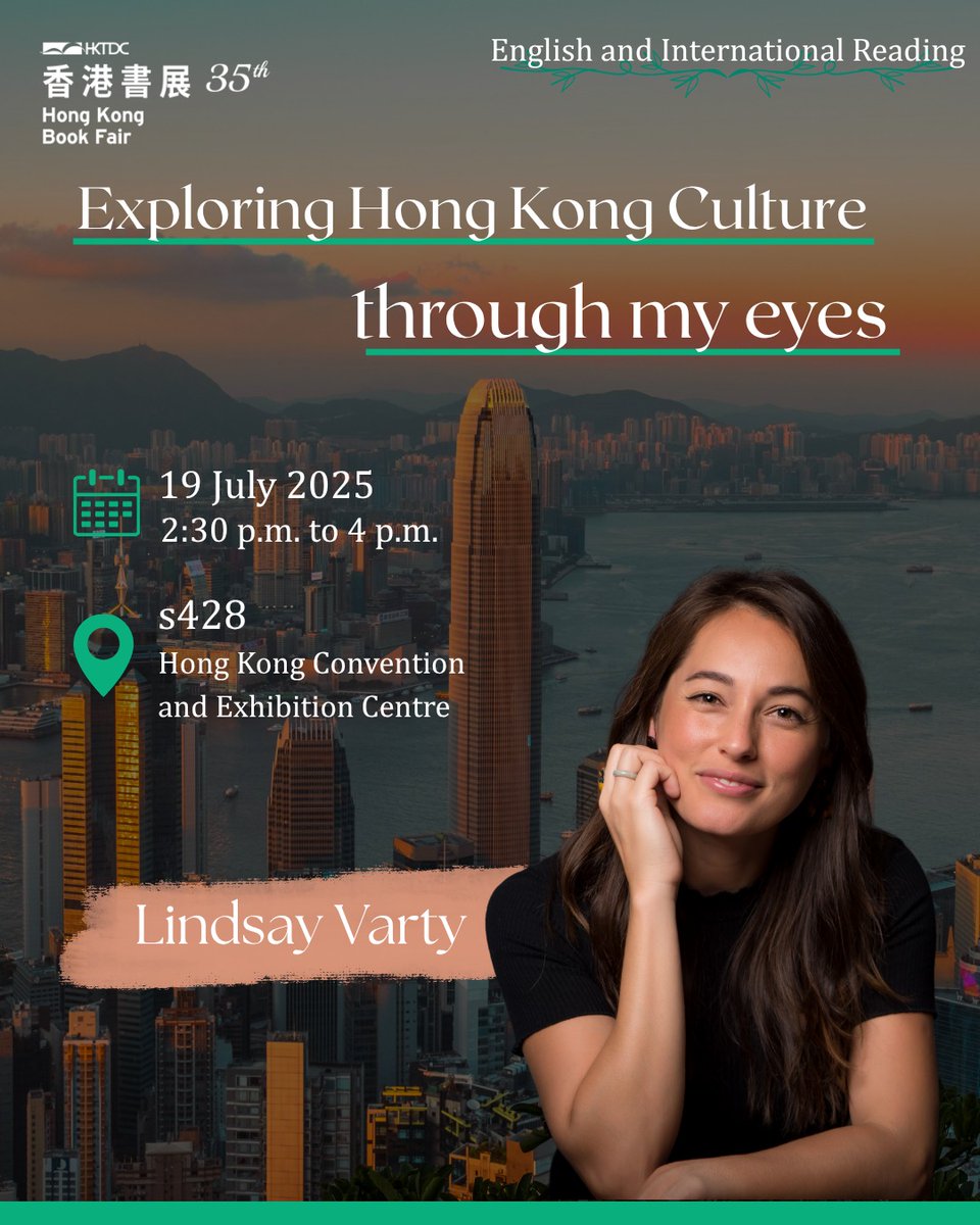 hktdc's tweet photo. The #HKTDC Book Fair’s English and International #Reading Seminar Series will feature Lindsay Varty, who will present the session "Exploring Hong Kong Culture – through my eyes." Having grown up in Hong Kong, Varty has navigated between cultures and explored many fascinating aspects of #HongKong traditions that are often overlooked. She will also discuss how her books, "Sunset Survivors" and "Hong Kong Slang," celebrate Hong Kong #culture.

Learn more: https://t.co/80y4kekZdj