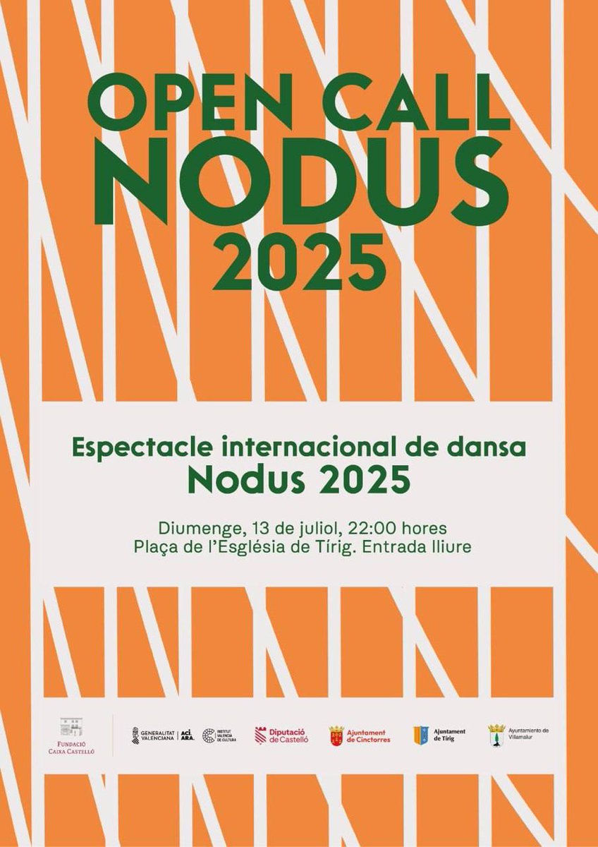 AjTirig's tweet photo. 🥳 La dansa s'obri pas a Tírig aquest cap de setmana!

🔎 En el marc de la residència artística Open Call 'Nodus 2025', el poble acull un espectacle internacional

📍 A la plaça de l'església el diumenge 13 a partir de les 22h

💥 No vos ho perdeu! https://t.co/69dC0xgbJi