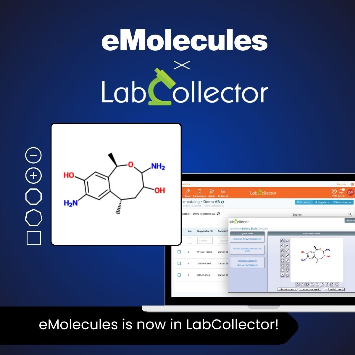 LabCollector now integrates with eMolecules through a bidirectional punch-out system!
👉 Learn more: labcollector.com/emolecules-int…
You can search compounds and build your cart, without leaving your LIMS!
📰 Read the press release: labcollector.com/press-release-…