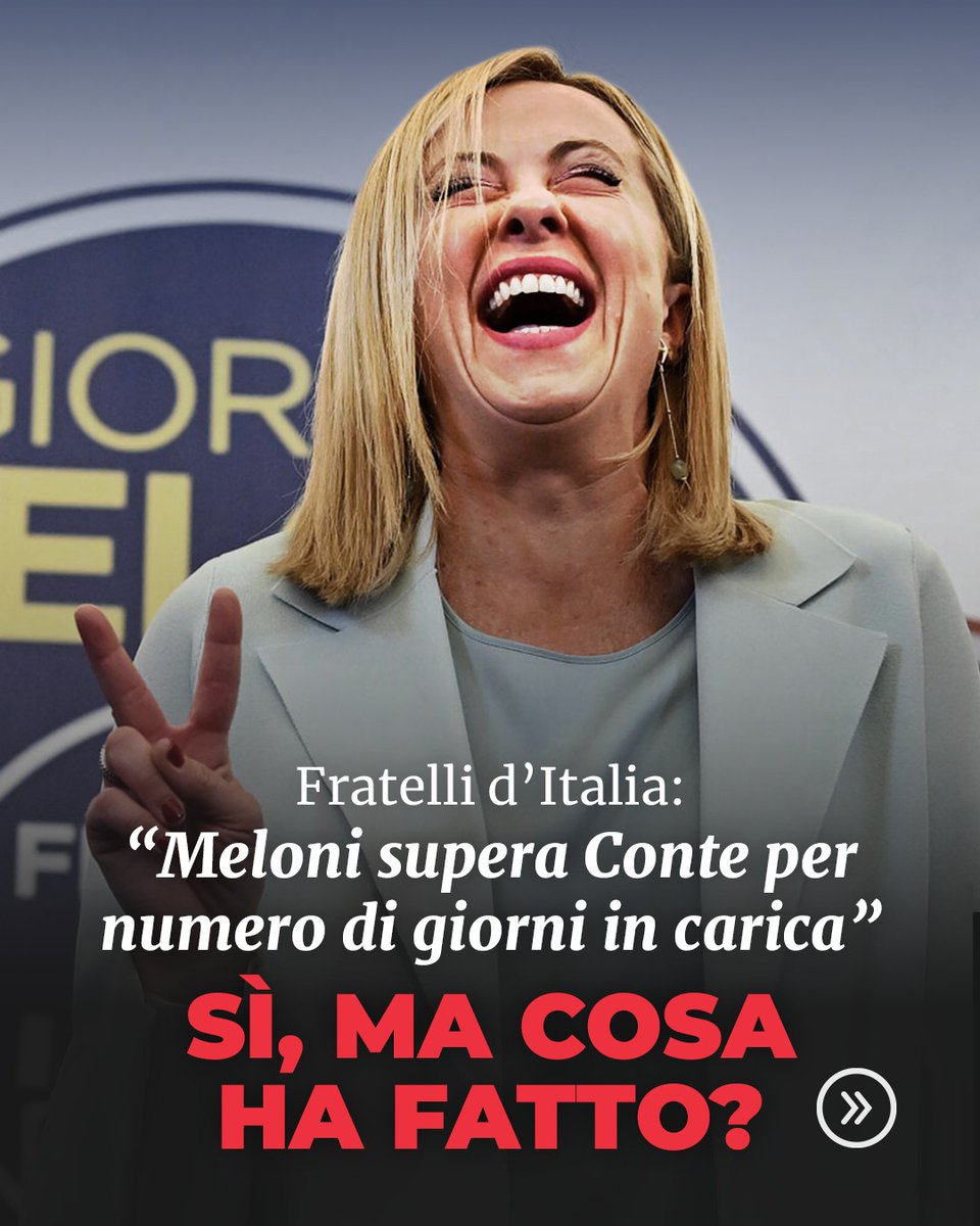Flexgrimmy_'s tweet photo. Cosa ha fatto? un cazzo!

24 MESI CONSECUTIVI DI CROLLO DELLA PRODUZIONE INDUSTRIALE

BOLLETTE ALLE STELLE PER LE IMPRESE

AUMENTO DELLE TASSE SU:
PANNOLINI
LATTE IN POLVERE
PRODOTTI PER L'IGIENE

OLTRE 400 MILIARDI DI SOLDI DELLE TASSE DEGLI ITALIANI DA SPENDERE IN ARMI NEI PROSSIMI 10 ANNI

RITORNO DEI VITALIZI

AUMENTO STIPENDI AI MINISTRI E AI SOTTOSEGRETARI

DECRETO RAVE
(SOLO 8 A PROCESSO, ZERO CONDANNE)🤡

RECORD DI CONDONI

AUMENTO CRIMINALITÀ

100 EURO IN MENO AL MESE PER CHI GUADAGNA DAI 700 AGLI 800 EUROGIORGIA MELONI

RECORD DI POVERI IN ITALIA