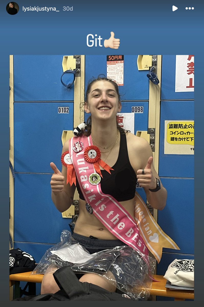 Justyna Łysiak'dan takım arkadaşı Lukasik paylaşımı.