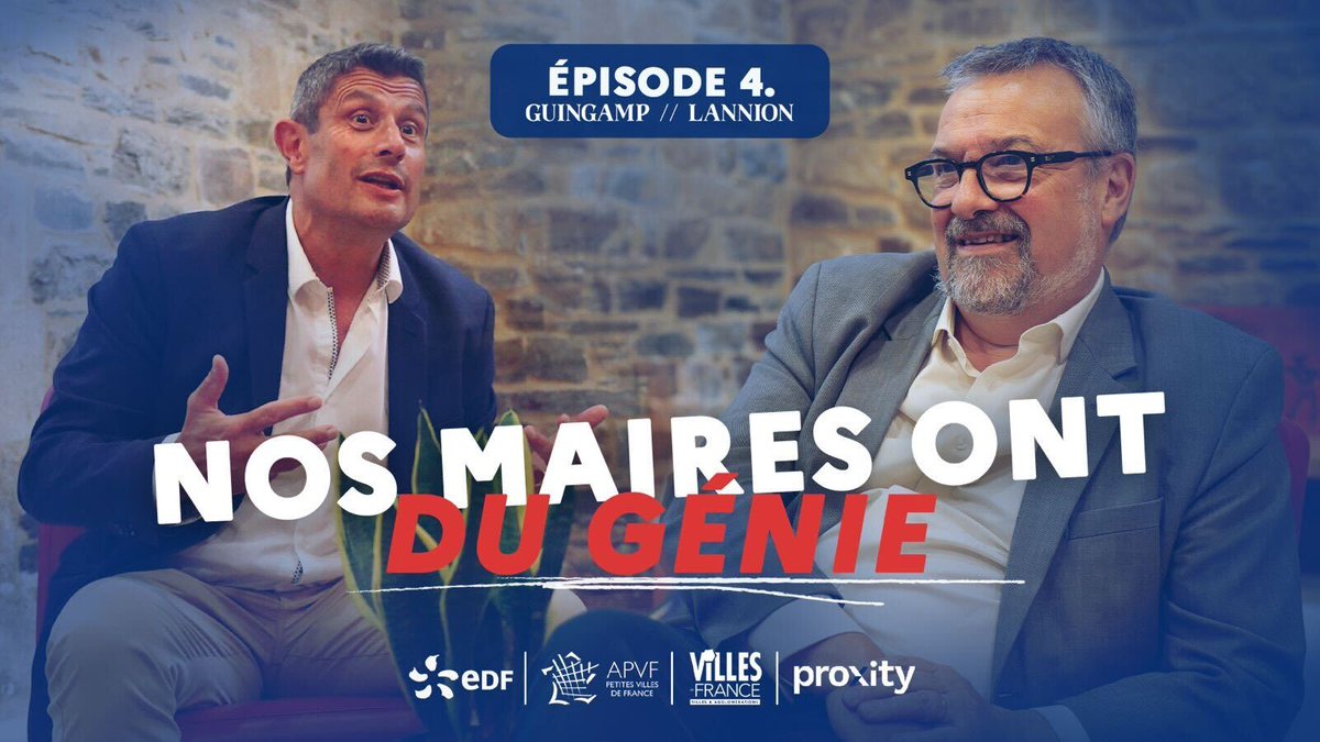 APVF (@petitesvilles) on Twitter photo ÉPISODE 4 – NOS MAIRES ONT DU GÉNIE
Cap sur Lannion & <a href="/Ville_Guingamp/">Ville de Guingamp</a>, deux villes bretonnes où la transformation du centre-ville mobilise toutes les énergies locales.
Avec @Proxity_edf, aux côtés de Paul Le Bihan et Philippe Le Goff !
🎥youtu.be/x6u-zgQOyPw ÉPISODE 4 – NOS MAIRES ONT DU GÉNIE
Cap sur Lannion & <a href="/Ville_Guingamp/">Ville de Guingamp</a>, deux villes bretonnes où la transformation du centre-ville mobilise toutes les énergies locales.
Avec @Proxity_edf, aux côtés de Paul Le Bihan et Philippe Le Goff !
🎥youtu.be/x6u-zgQOyPw