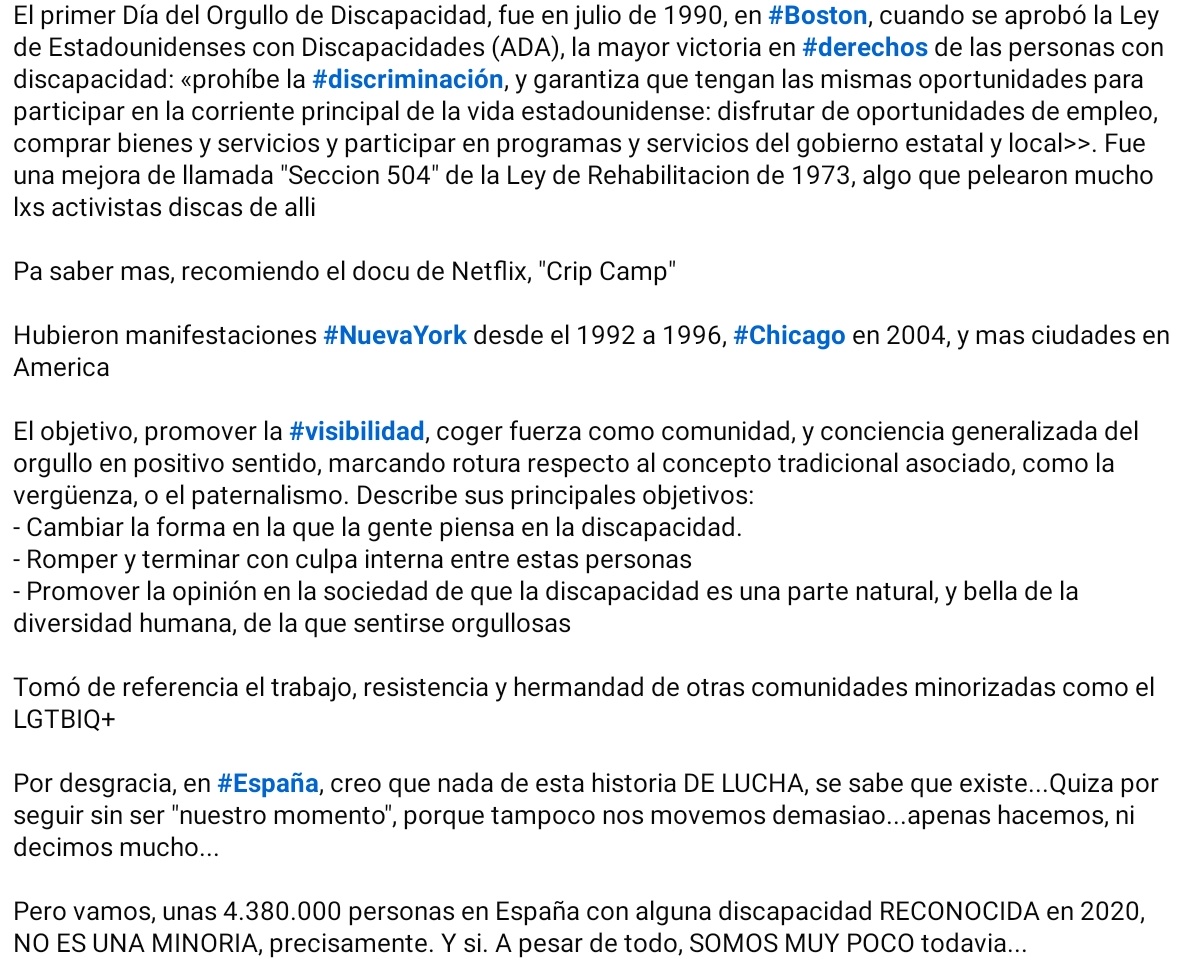 ArthurGongora's tweet photo. GENTE CON #DISCAPACIDAD TAMBIEN TENEMOS #ORGULLO
Resulta que #julio, es el #Mes del Orgullo de la Discapacidad, o del #OrgulloDisca.
Como afectao DOBLE, ya que cuesta un mundo, hago mi propia #reivindicacion, por mi cuenta...
Buen/aceptable/pasable #Miercoles, #EcuadorDeSemana https://t.co/sVutAh5E71