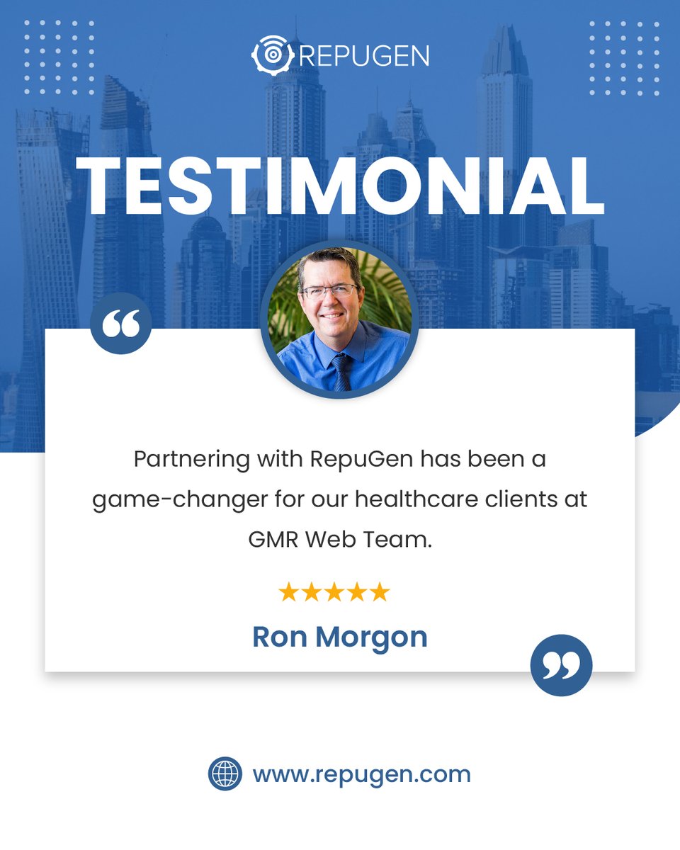 RepuGen (@repugen_) on Twitter photo When the right tools meet the right partners, great things happen.
Grateful to be the reputation solution of choice for <a href="/GMRWebTeam/">GMR Web Team</a>'s clients. 💙
#ChannelSuccess #RepuGen When the right tools meet the right partners, great things happen.
Grateful to be the reputation solution of choice for <a href="/GMRWebTeam/">GMR Web Team</a>'s clients. 💙
#ChannelSuccess #RepuGen