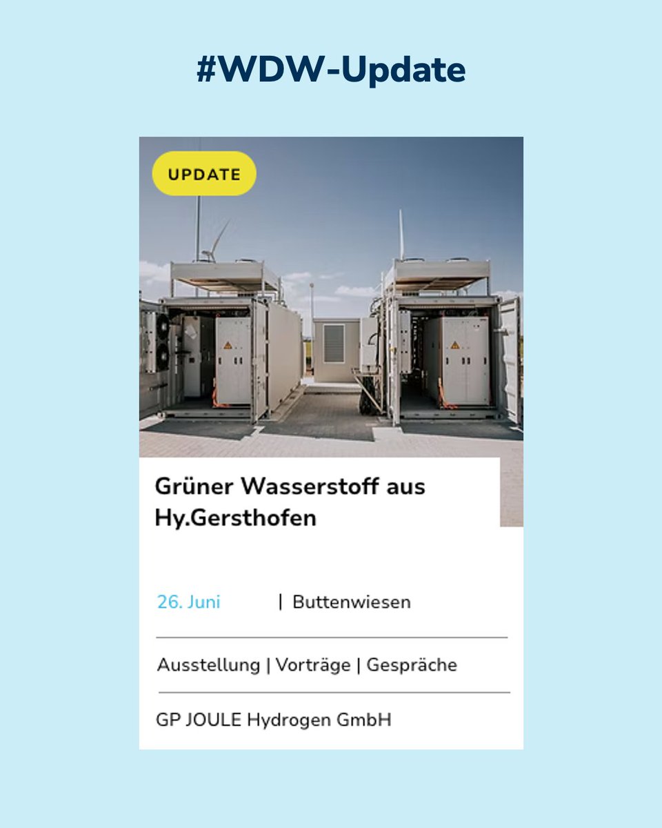 Woche_des_H2's tweet image. #WDW-Update
GP JOULE lud nach Buttenwiesen ein. Im Fokus: die Vorstellung des H2-Projekts Hy.Gersthofen.
Den Link zum Update findet ihr im #WDW-Kalender. Einfach mit "UPDATE" filtern ...
wochedeswasserstoffs.de/veranstaltung/……
#WDW2025 #Wasserstoff #WasserstoffErleben #Energiewende